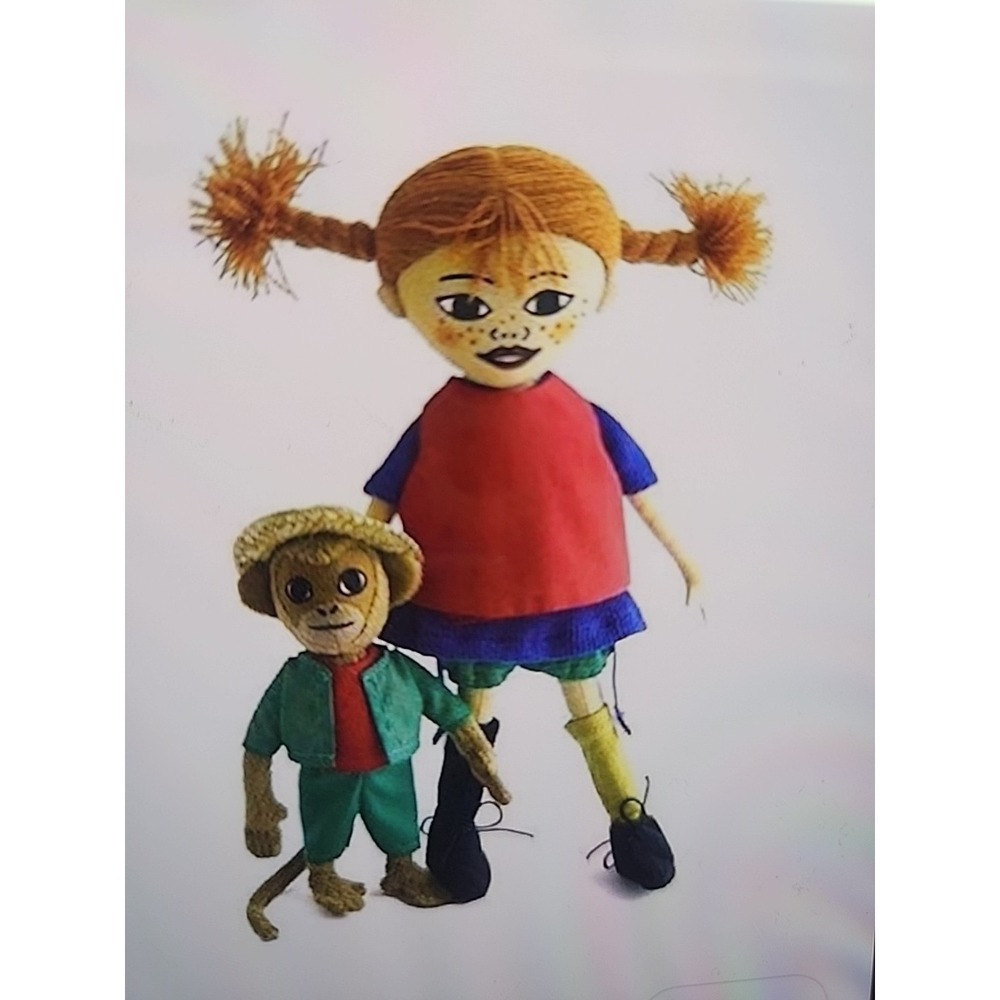 Pippi Longstocking And Mr. Nilsso. Doll Set By Ingrid Nyman's